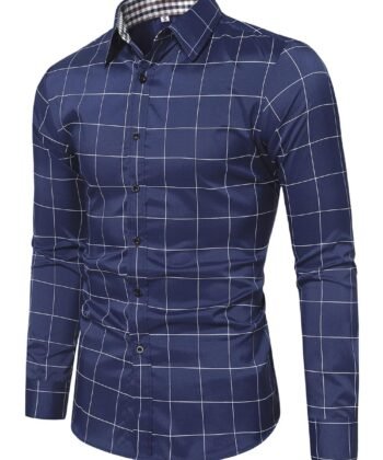 Camisa manga larga con estampado de cuadros