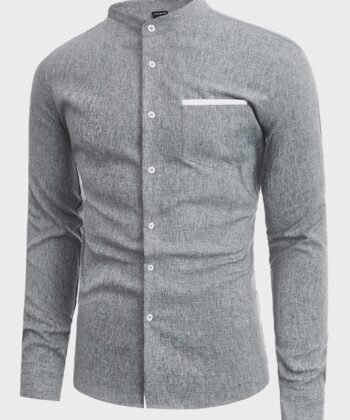 Camisa manga larga cuello chino