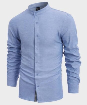 Camisa manga larga de cuello chino