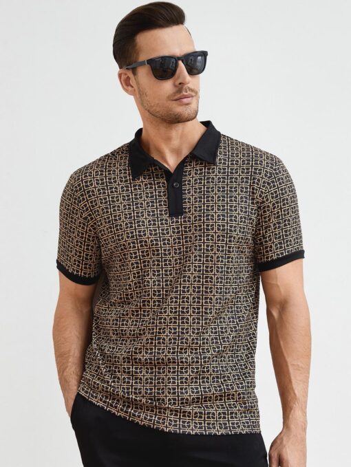 Camisa polo estampada