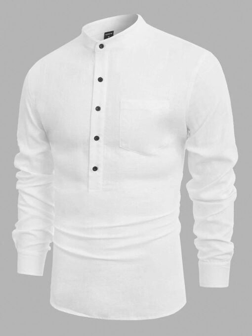 Camisa manga larga de cuello chino - Imagen 5