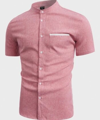 Camisa manga corta de cuello chino