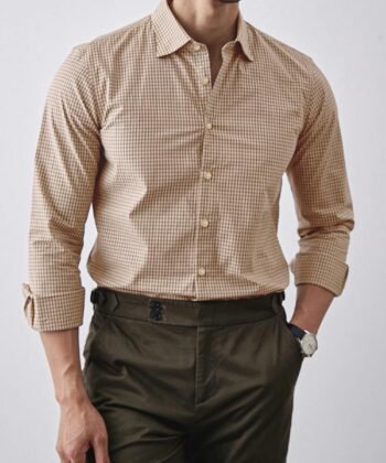 Camisa manga con estampado guingán