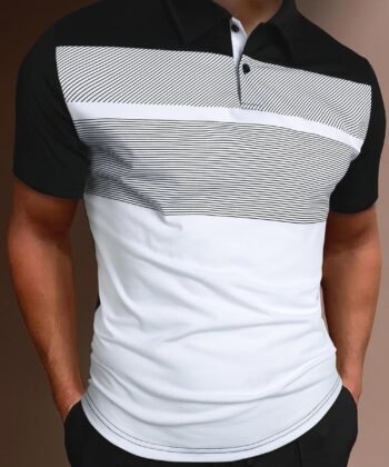 Camisa polo con estampado de rayas