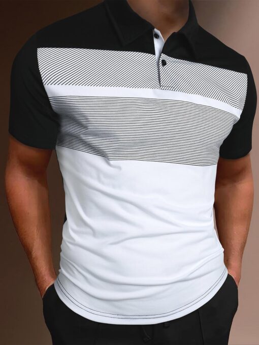 Camisa polo con estampado de rayas