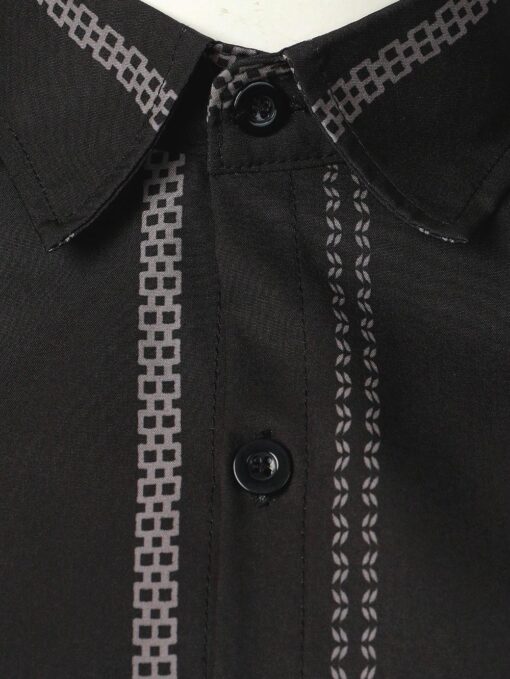 Camisa manga corta estampada con rayas verticales - Imagen 4