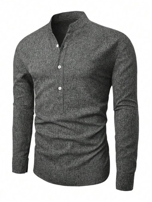 Camisa manga larga de cuello chino - Imagen 6