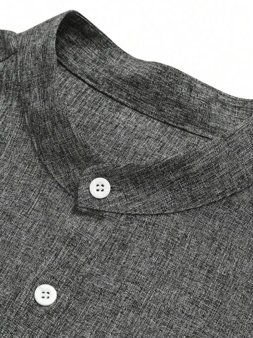 Camisa manga larga de cuello chino - Imagen 4