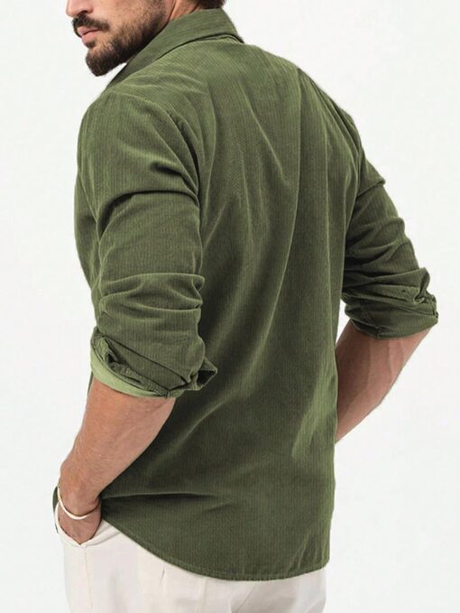 Camisa manga larga unicolor - Imagen 2