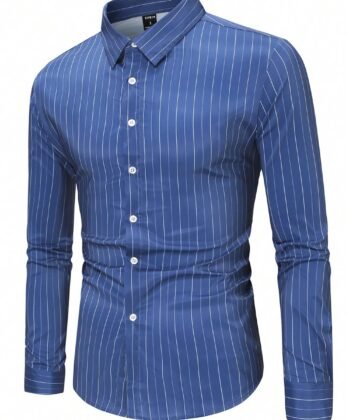 Camisa manga larga con estampado de rayas verticales