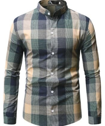 Camisa manga larga de cuello chino