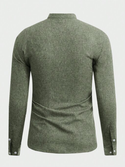 Camisa manga larga cuello mao - Imagen 3