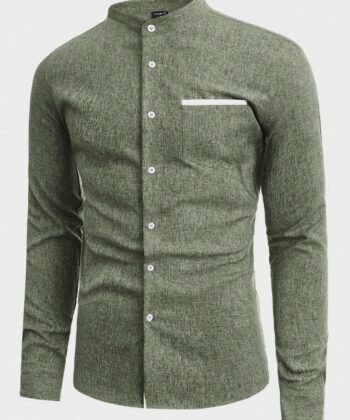 Camisa manga larga cuello mao