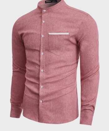 Camisa manga larga cuello mao