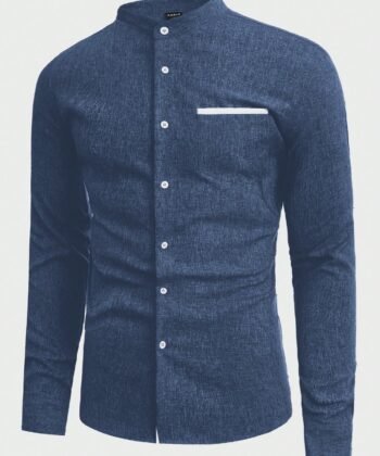 Camisa manga larga cuello mao