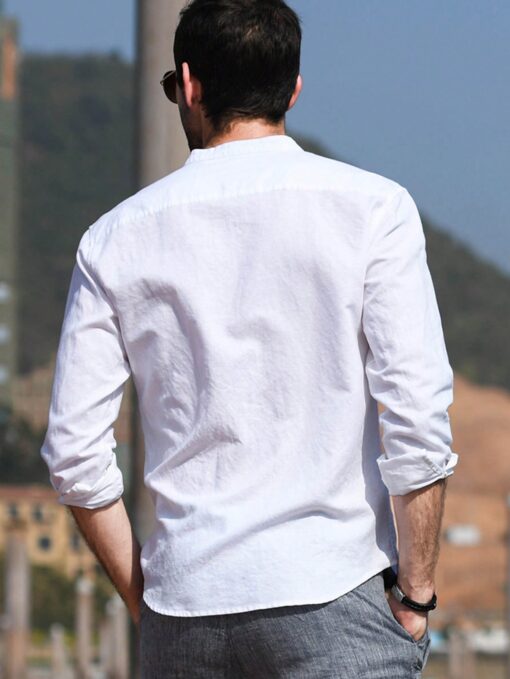 Camisa manga larga cuello mao - Imagen 2