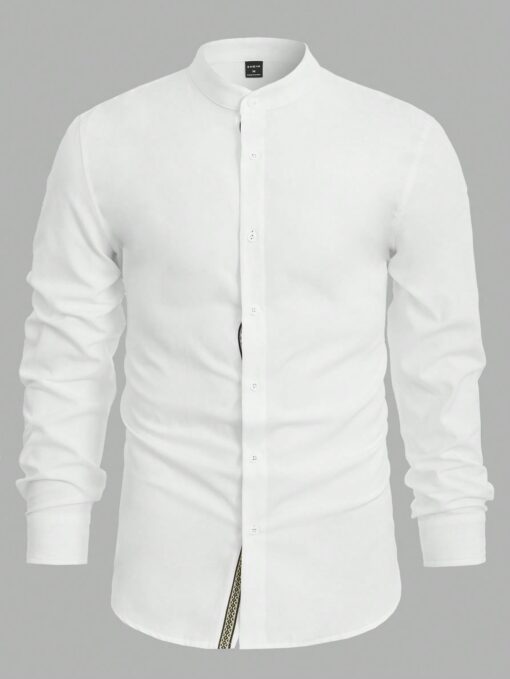 Camisa manga larga cuello mao - Imagen 5