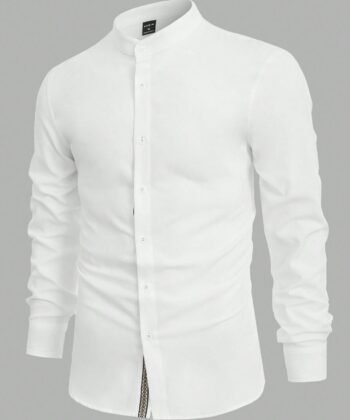 Camisa manga larga cuello mao