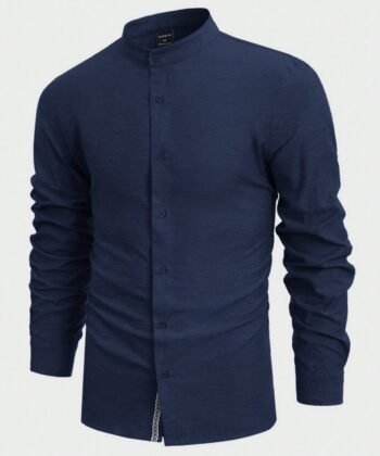 Camisa manga larga cuello mao