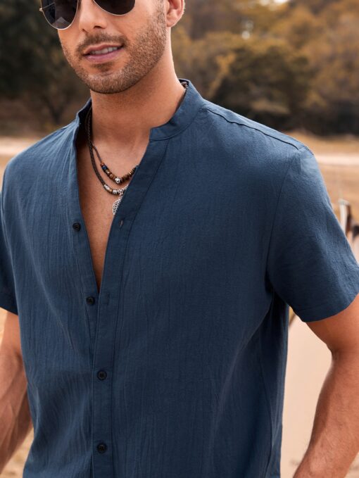 Camisa manga corta cuello mao - Imagen 3