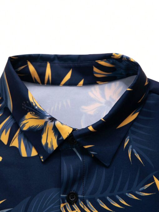Conjunto camisa con estampado tropical & short - Imagen 6