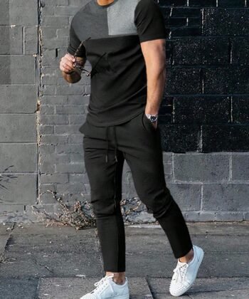 Conjunto camiseta de color combinado & jogger