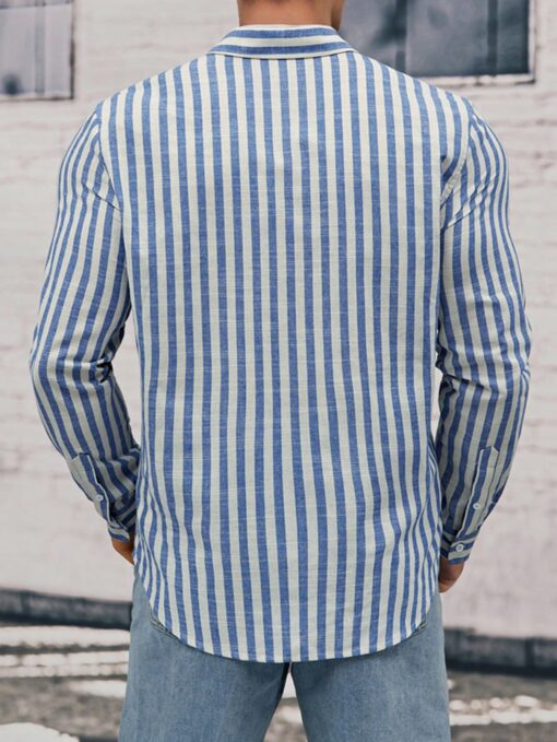 Camisa manga larga de tejido a rayas - Imagen 2