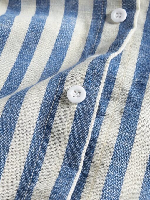 Camisa manga larga de tejido a rayas - Imagen 5