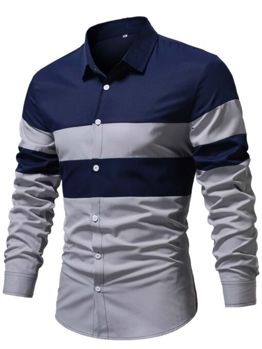 Camisa manga larga de dos tonos