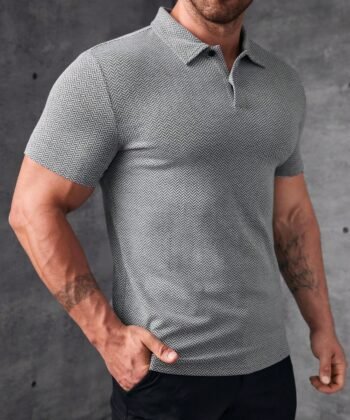 Camisa polo con estampado de espiga