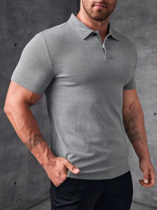 Camisa polo con estampado de espiga