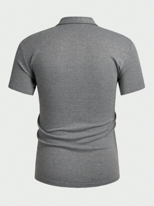 Camisa polo con estampado de espiga - Imagen 3