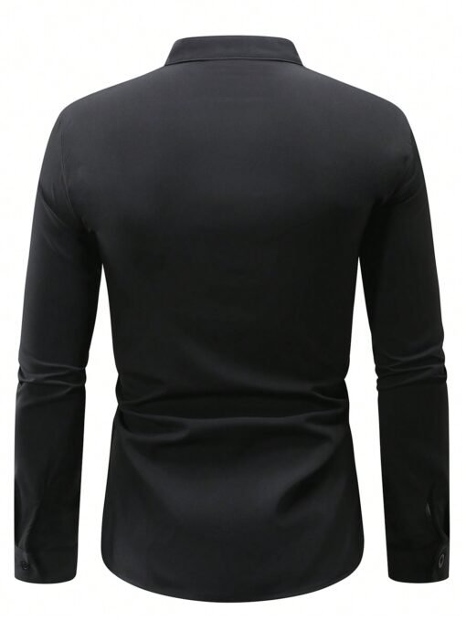 Camisa manga larga de cuello mao - Imagen 3