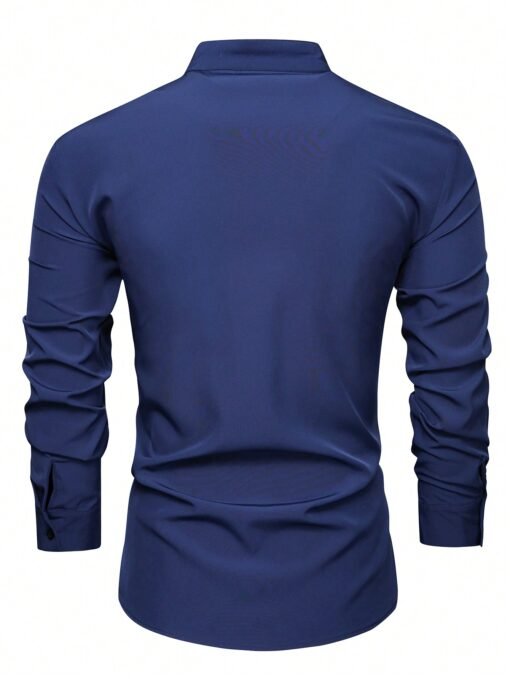 Camisa manga larga de cuello mao - Imagen 3