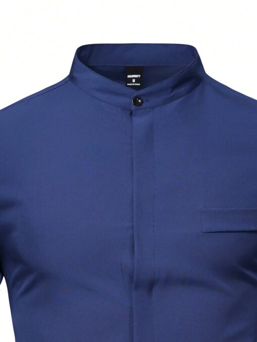 Camisa manga larga de cuello mao - Imagen 4
