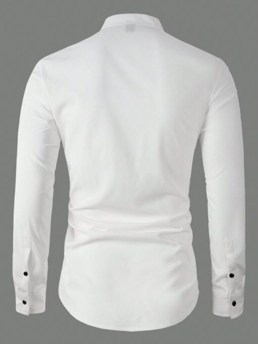 Camisa manga larga de cuello mao - Imagen 3