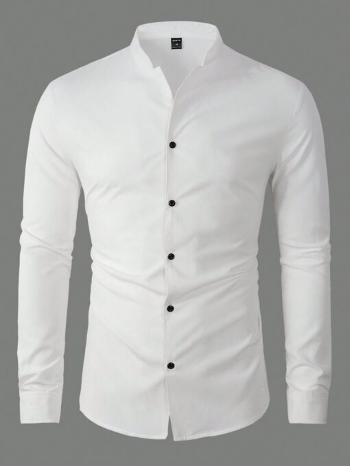 Camisa manga larga de cuello mao - Imagen 2