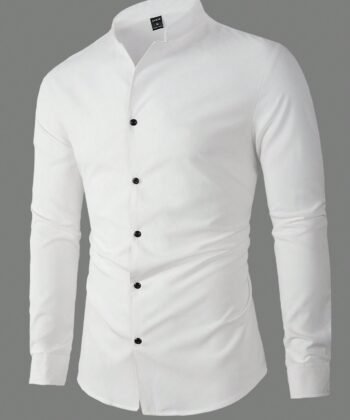 Camisa manga larga de cuello mao