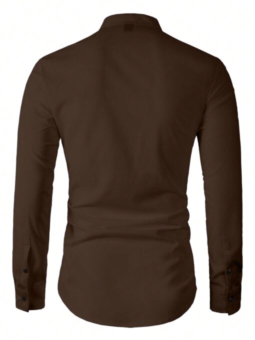 Camisa manga larga de cuello mao - Imagen 2