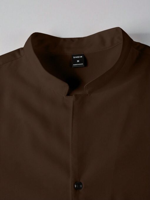 Camisa manga larga de cuello mao - Imagen 4