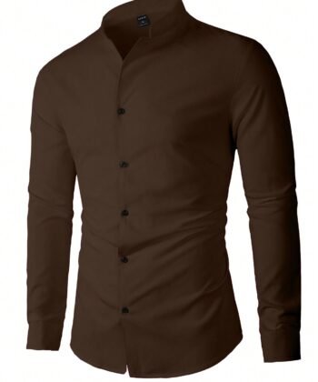 Camisa manga larga de cuello mao