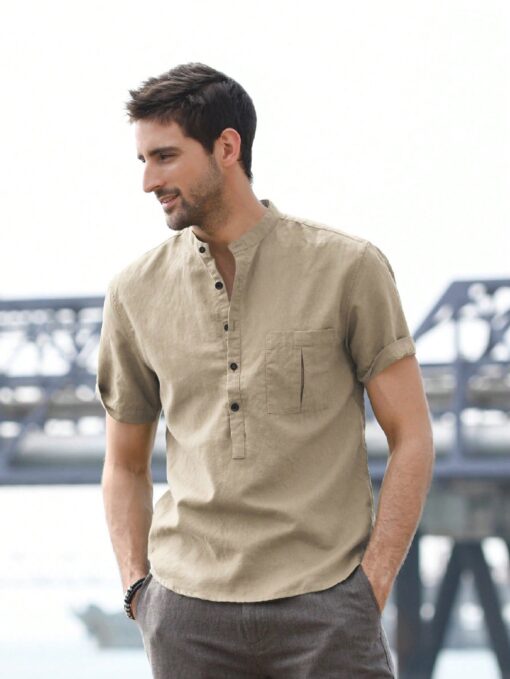 Camisa manga corta cuello mao - Imagen 6