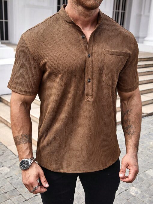 Camisa manga corta unicolor - Imagen 7