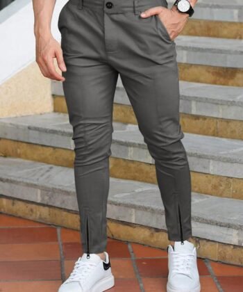 Pantalón casual con zipper en tobillo